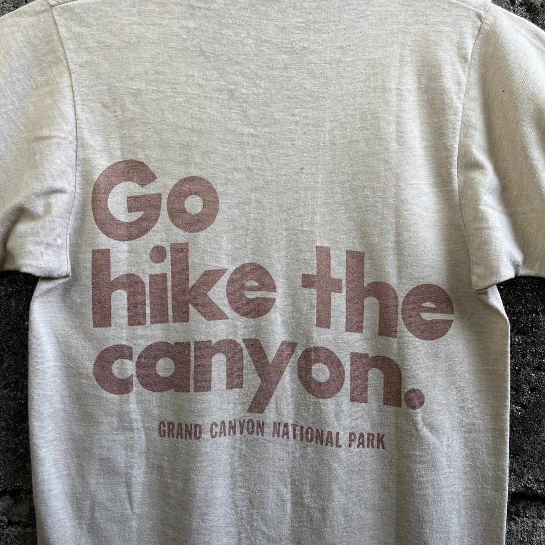1970s Go Hike the Canyon Ringer Tee (Category: Tshirts & Polo Shirts ) located in Bacoor. Submitted by setenta___ (Listing ID 1432144002, Image 2). Description: No front print (forgot to take a pic) One issue on last slide Small on tag, 15” by 25” ₱2500 shipped.