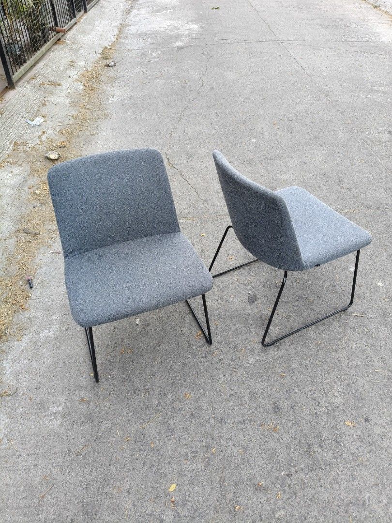 4 pieces dining / living / cafe chairs (Category: Chairs) located in Cavite. Submitted by yourownspace.tgyty (Listing ID 1432013778, Image 3). Description: Price is per piece. i have 4 wide sitting dining chairs / cafe chairs / guests chairs / whatever you wanna do with it chairs😂. has a sled powder coated metal base, wide soft cushion for back and butt like new and are in absolutely pristine condition. put it in your living room, dining room, c