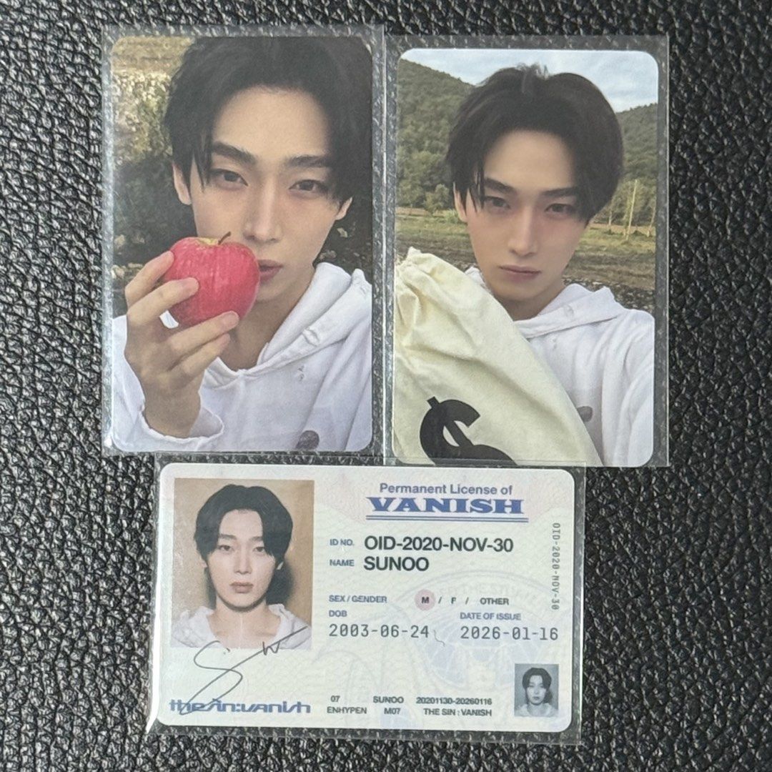 [$5 set] WTS ENHYPEN sunoo the sin:vanish fug ver kpop album pc set ...