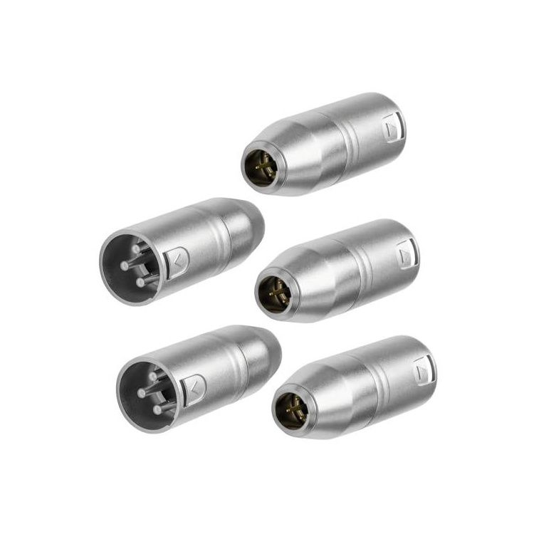 Akoree 5 Pack 3Pin Mini XLR Connector,3 Pin Male to XLR 3 Pin Male ...