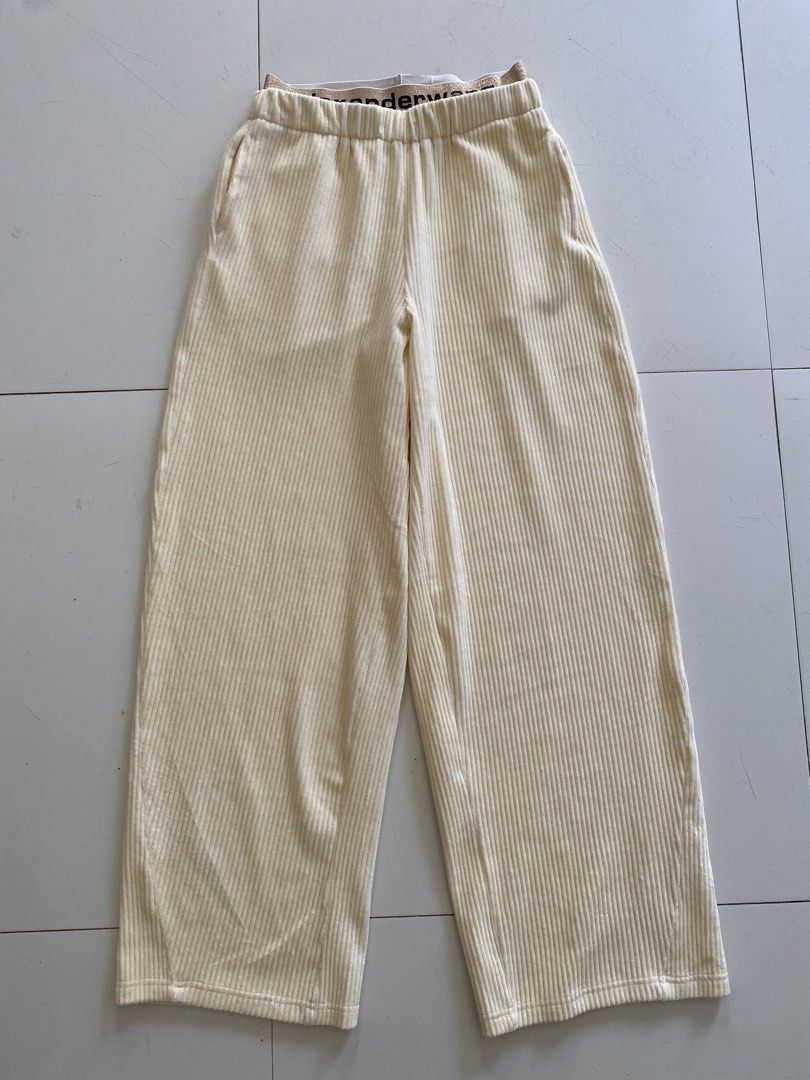 Alexander Wang Corduroy Wide Leg Pants (Category: Other Bottoms) located in Binmaley. Submitted by maryjeyn (Listing ID 1432057461, Image 1). Description: - Alexander Wang cream corduroy wide-leg pants - Wide-leg style - Elastic waistband with Alexander Wang logo - Two front pockets - Back pocket with "wang" logo - Made of 100% cotton.