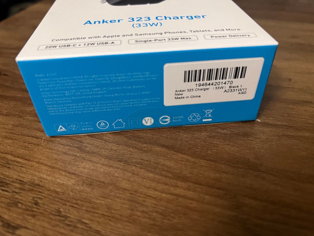 Anker 323 Charger (33W) (Category: Chargers & Cables) located in Marikina City. Submitted by mariefdv (Listing ID 1432073306, Image 2). Description: Anker 323 Charger (33W) Dual-Port Design The Anker 323 Charger features a dual-port design, allowing users to charge two devices simultaneously, making it incredibly convenient for those with multiple gadgets. High Maximum Output With a 33W power output, the Anker 323 Charger ensures fast and efficie