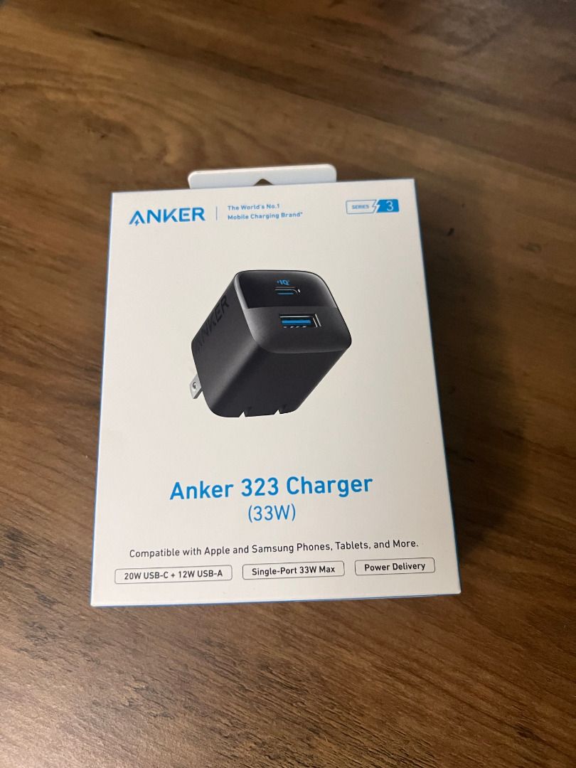 Anker 323 Charger (33W) (Category: Chargers & Cables) located in Marikina City. Submitted by mariefdv (Listing ID 1432073306, Image 1). Description: Anker 323 Charger (33W) Dual-Port Design The Anker 323 Charger features a dual-port design, allowing users to charge two devices simultaneously, making it incredibly convenient for those with multiple gadgets. High Maximum Output With a 33W power output, the Anker 323 Charger ensures fast and efficie