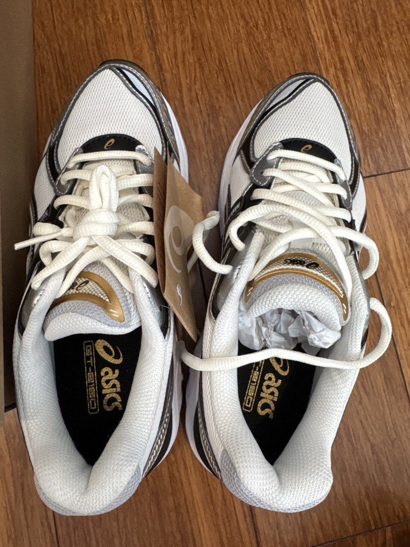 Asics GT-2160 Cream/Pure Silver Running Shoes (Category: Sneakers) located in Singapore. Submitted by averyavery (Listing ID 1432066335, Image 1). Description: - Brand new Asics GT-2160 running shoes - Color: Cream and pure silver - Size: US women's 6.5 / men's 5 - Comes with original box and tags - Features Ortholite insole for comfort and breathability - Suitable for running and everyday wear.