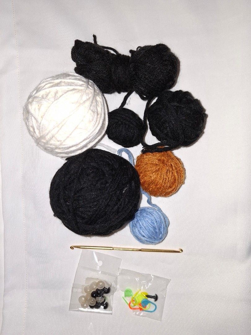Assorted Yarn Bundle (Category: Craft Supplies & Tools) located in Cavite. Submitted by graciously_good (Listing ID 1432180996, Image 2). Description: - Lowest Price - Take all ! - 1st photo: Cotton Milk 8 Ply, Brand new - 2nd photo: Cotton Milk 8 Ply and Acrylic 4 Ply, used. Includes Double Ended Hook (5 & 6 mm), Plastic Safety Eyes, and Markers - 3rd photo: Fiber filling, 250g - 4th photo: Keychain rings, Brand new. Metal thread cutter, used (n