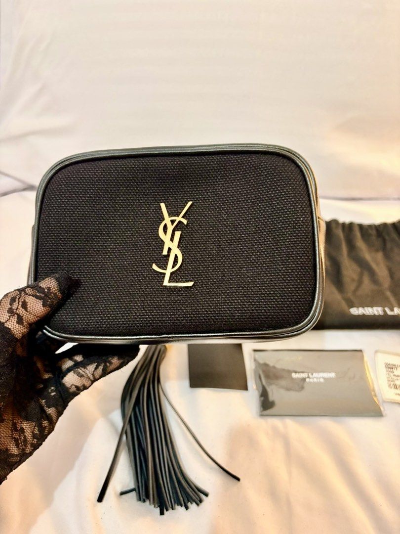 Authentic YSL Lou belt bag black canvas (Category: Luxury Bags & Wallets) located in Makati City. Submitted by jabbegailmendoza (Listing ID 1432091838, Image 2). Description: Rank A: very good condition Looks like brand new Tag is still intack No sign of usage No scratches Got 2 same item different color.