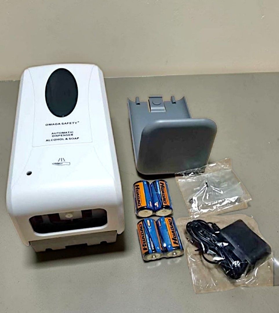 Automatic Alcohol Soap Dispenser 1000ml Wall Mount (Category: Medical Supplies & Tools) located in Manila. Submitted by emil_online_shop (Listing ID 1432165161, Image 3). Description: Automatic Alcohol Soap Dispenser 1000ml Wall Mount Features infrared and ultraviolet sensor technology. It dispenses alcohol or liquid soap when hands are placed below. The dispenser comes with a set of screws for wall mount, A power adapter, and batteries for its d
