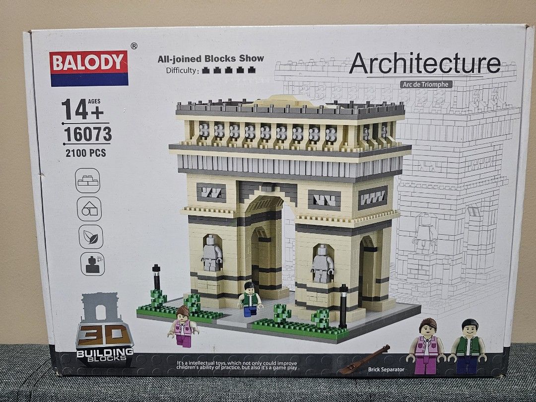 Balody Architecture Arc de Triomphe Building Blocks Set, Hobbies & Toys ...