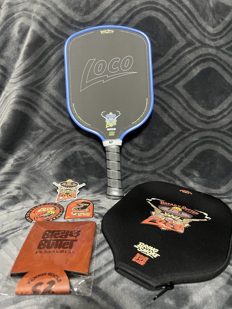 Bread & Butter Loco Standard Azul Pickleball Paddle (Category: Racket and Ball Sports) located in Rizal. Submitted by elliesd (Listing ID 1432061393, Image 1). Description: BREAD AND BUTTER LOCO Standard - Tan ON HAND! ON SALE! Last price already posted. 100% Authentic. From bread and butter pickleball online store (can send proof). Comes with the bread and butter drink holder, sticers and paddle cover. * shipping fee not included. Shipping to be