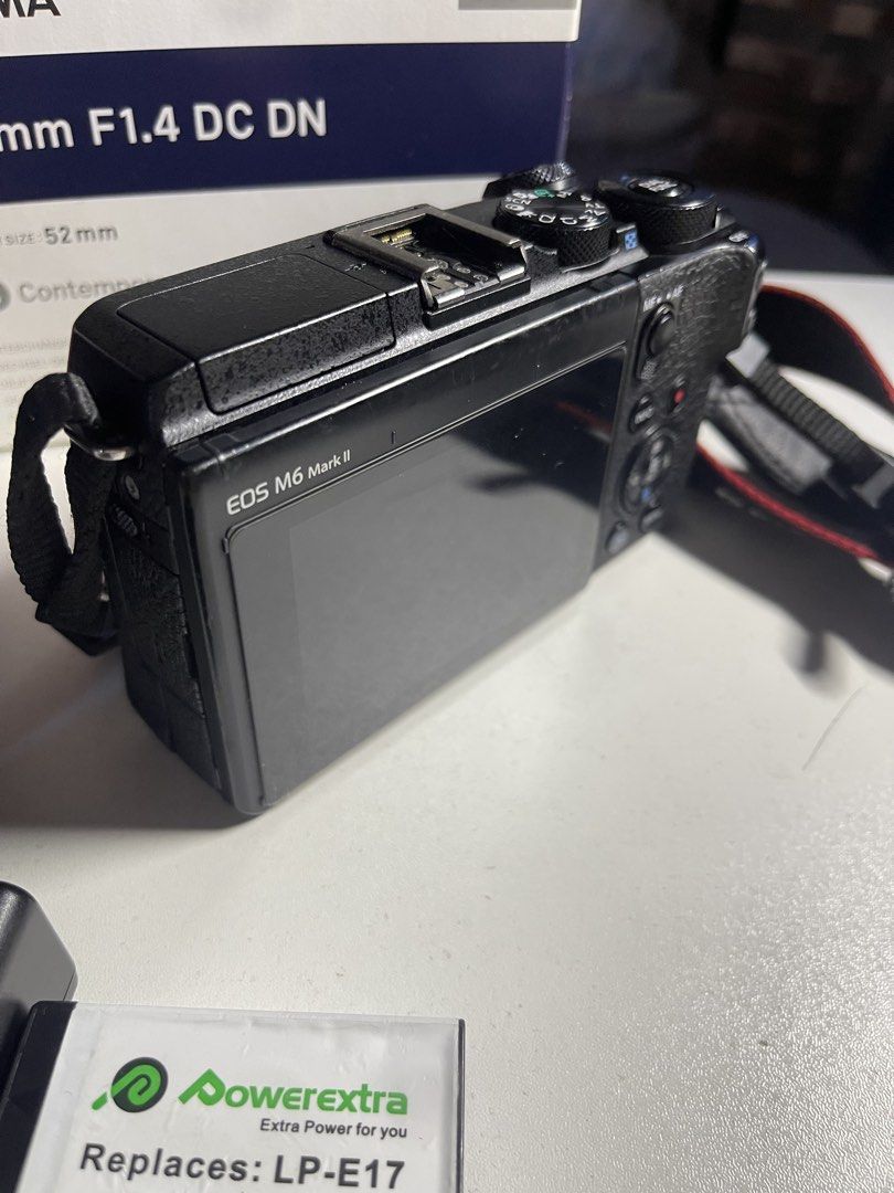 Canon EOS M6 Mark II with Sigma 30mm Lens (Category: Cameras) located in Manila. Submitted by nelsonpera88982 (Listing ID 1432041274, Image 3). Description: FOR SALE: Canon M6 Mark II (Body + Lens + Accessories) 📸 Gently used, for personal use only What’s included: - EF-M 15-45mm IS STM Lens - SIGMA 30mm F/1.4 DC DN Contemporary Lens for CANON EF-M (complete box) - 1 Charger + 2 Aftermarket Powerextra Batteries - 1 Original charger + 1 original 