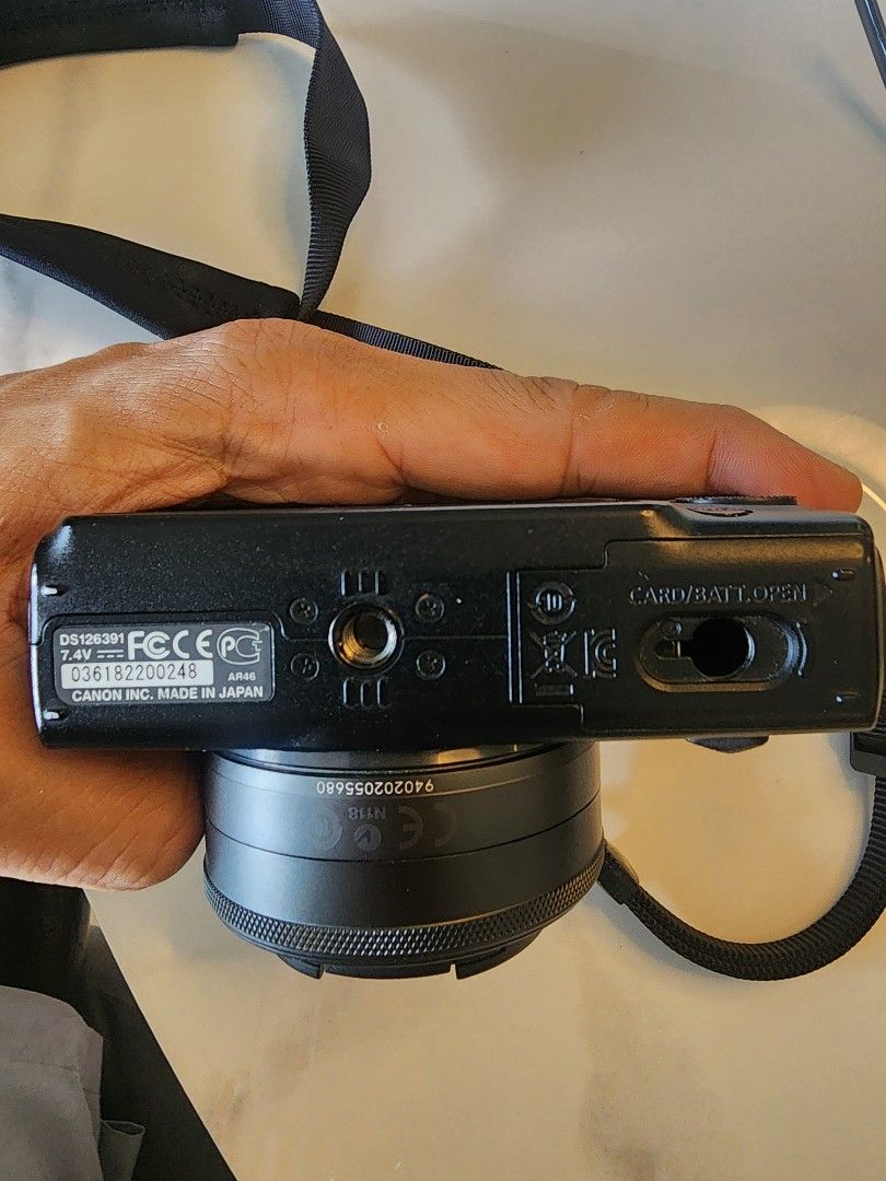 Canon EOS M Mirrorless Camera | EF-M 22mm f/2 STM Lens | w/ Charger + Battery | Black (Category: Cameras) located in Quezon City. Submitted by rrryyysellsstuff (Listing ID 1432009778, Image 3). Description: ✅ Canon EOS M Mirrorless Camera — Lightly Used, Well-Maintained 📷 WHAT YOU GET: • Canon EOS M camera body (Black) • Canon EF-M 22mm f/2 STM pancake lens • Lens cap • Camera strap • Original charger • 1 battery (LP-E12) (No box) 📄 KEY SPECS: 