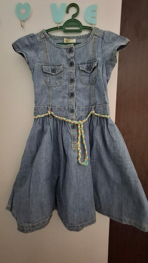 Denim Dress with Belt (Category: Babies & Kids Fashion) located in Pinamalayan. Submitted by rirah (Listing ID 1432180184, Image 1). Description: - Denim dress - Button-down front - Two chest pockets - Matching belt - Short sleeves - Classic design - Versatile - Comfortable fit.