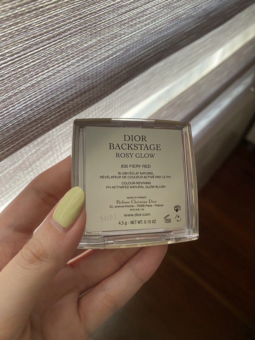 Dior Backstage Rosy Glow Blush - 003 Fiery Red (Category: Makeup) located in Angeles City. Submitted by hellobeev (Listing ID 1432057738, Image 2). Description: - Dior Backstage Rosy Glow blush in shade 003 Fiery Red - pH-activated for a custom, natural glow - Size: 4.5g / 0.15 oz - Made in France - Features a compact with a mirror - Dior logo visible on blush and compact - NO BOX - has small dent on the blush.