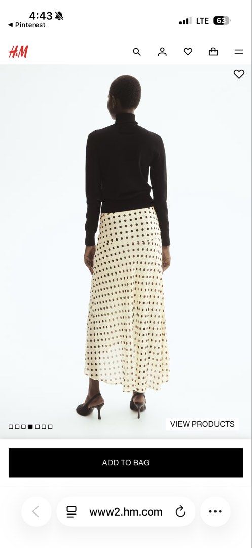 H&M Polka Dot Midi Skirt (Category: Skirts) located in Manila. Submitted by kristelscloset316 (Listing ID 1431999807, Image 1). Description: - H&M midi skirt - Classic polka dot design - Flattering A-line cut - Comfortable fit - Great for casual and semi-formal outfits - Easy to style with different tops and shoes I initially bought this as I saw it recommended by an influencer (as posted) but it didn’t quite fit with my skin tone when received. 
