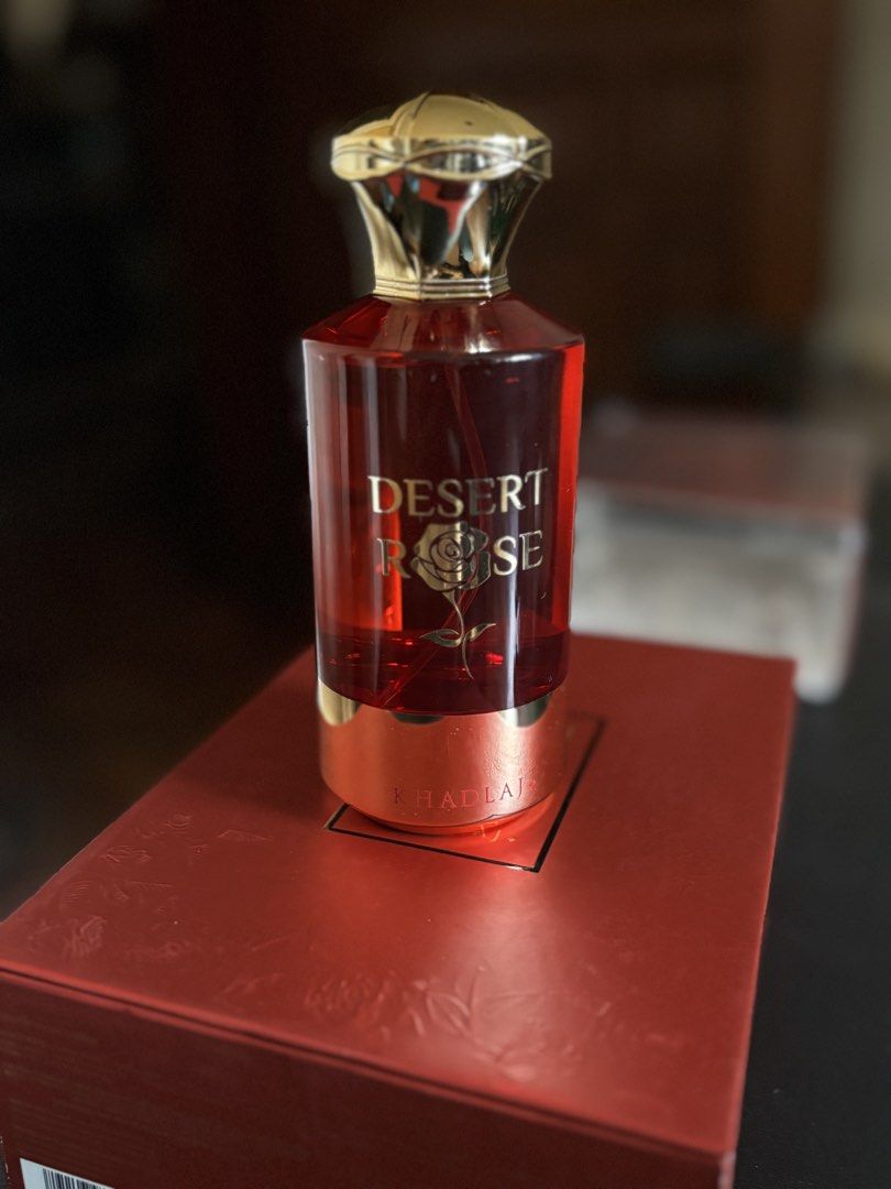 Khadlaj Desert Rose Eau de Parfum 100ml (Category: Fragrance & Deodorants) located in Manila. Submitted by bert777 (Listing ID 1432149736, Image 1). Description: - Desert Rose by Khadlaj - Fragrance notes: Rose, Saffron, Oud, Vanilla - fruity floral sweet scent. Fsm .