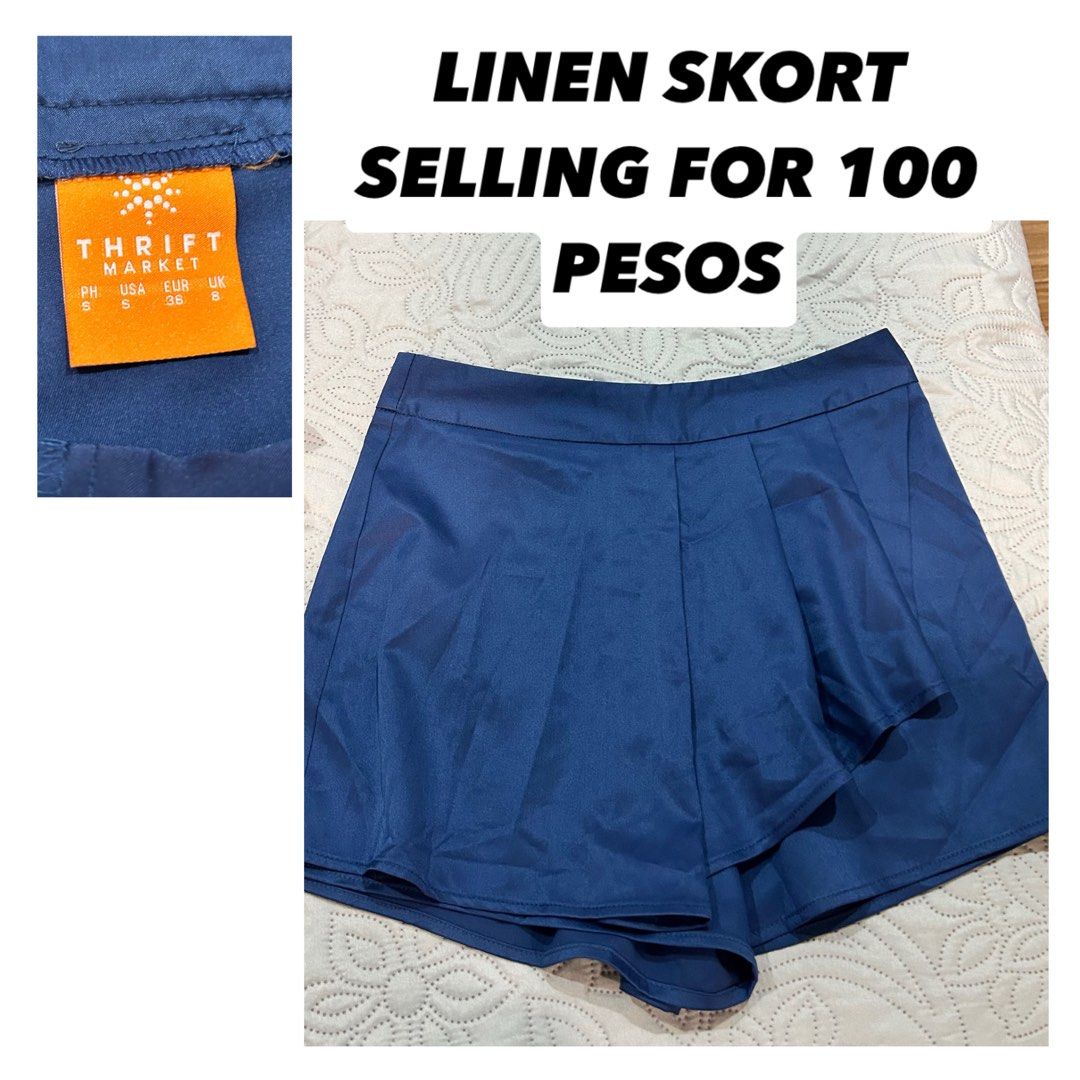 Linen Skort - Blue (Category: Skirts) located in Manila. Submitted by samisellstuff (Listing ID 1432175782, Image 1). Description: 🔴 LAST PRICE NA ANG EVERYTHING :) 🔴 LOCATION: grand monaco la potenza, monaco avenue, pasig city 🔴 PAYMENT: STRICTLY gcash only. PAY BEFORE SHIPPING 🔴 DELIVERY: if ASAP - lalamove, if WILLING TO WAIT - J&T 🔴 no measurements, wala po akong pang measure :( 🔴 my measurements for reference - height: 5’2 - waist: 25 