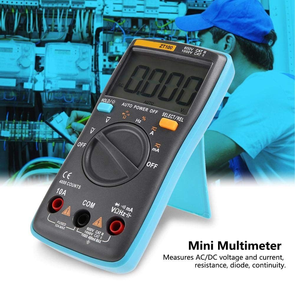 Mini Digital Multimeter (Large Digital Display) Auto-Ranging AC/DC ...