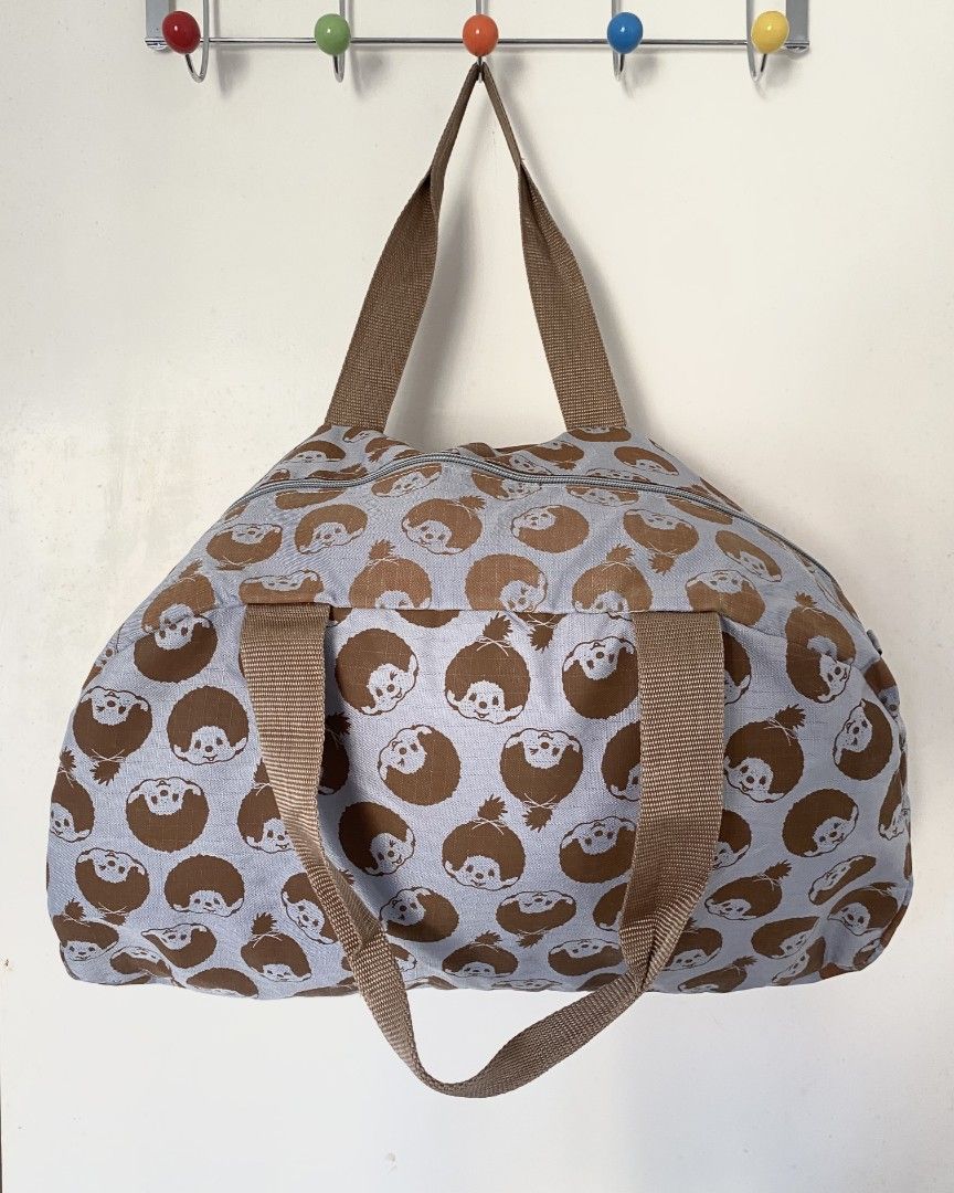 Monchichi Duffle Bag (Category: Tote Bags) located in Manila. Submitted by kdclutter (Listing ID 1432097053, Image 2). Description: MONCHHICHI Duffle Bag -Blue & Brown Colorway -Spacious -Cute Travel Bag -Perfect for Monchhichi Lovers / Collector DM for more deets!.