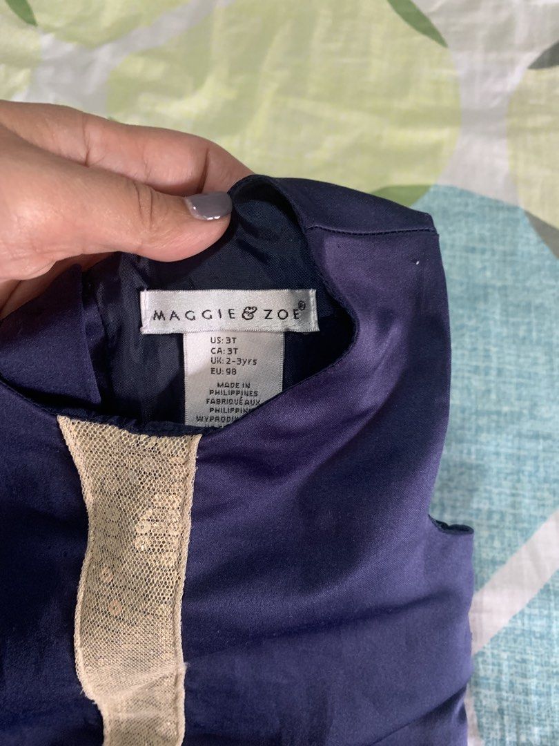 Navy Blue Dress (Category: Babies & Kids Fashion) located in Pasig City. Submitted by dc_declutters (Listing ID 1432055671, Image 3). Description: RFS: Outgrown For 2-4 yo Length: 21.5 inches.