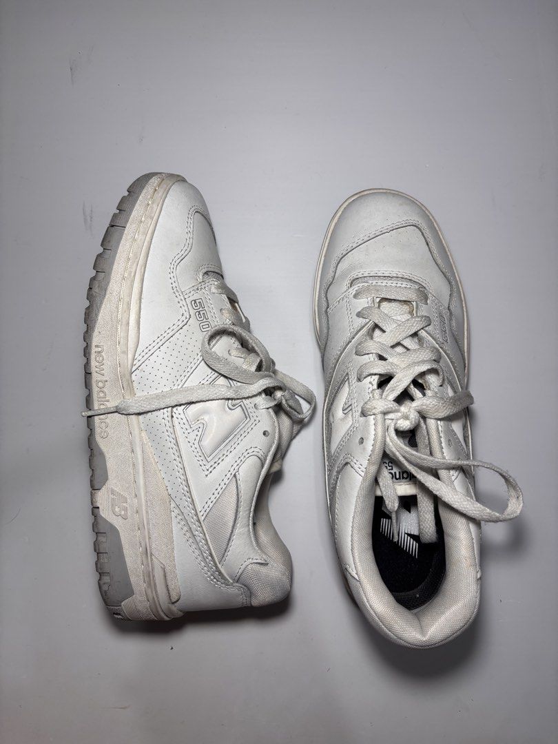 New Balance 550 White Sneakers (Category: Sneakers) located in Quezon City. Submitted by jagab (Listing ID 1432144727, Image 1). Description: - ORIGINAL New Balance 550 sneakers -Lightly Used -No box included -RFS: Too big for me.