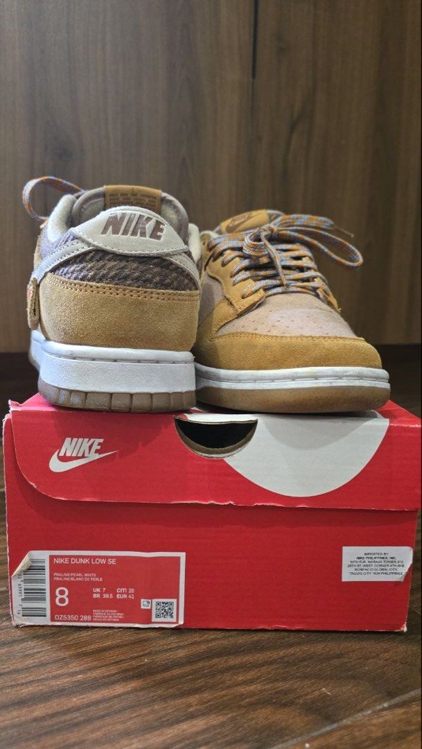 Nike Dunk Low SE and Air Jordan 1 (Category: Sneakers) located in Manila. Submitted by ernalissa (Listing ID 1432118037, Image 2). Description: SELLING: USED 1. Nike Dunks Low "Teddy Bear Praline" Size 8 Womens Php 3,500 2. Air Jordan 1 "Shadow" Size 8 Mens Php 5,000 Package: Php 8,000 Price Slightly Negotiable.