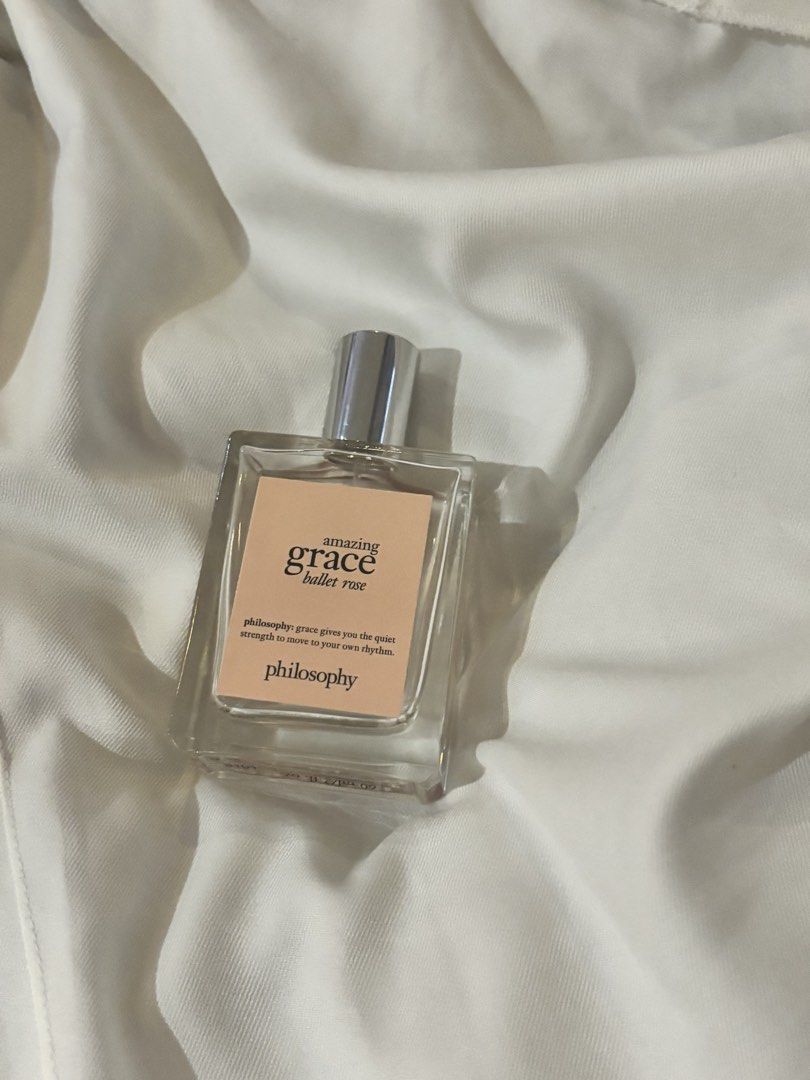 Philosophy Amazing Grace Ballet Rose Perfume (Category: Fragrance & Deodorants) located in Paranaque City. Submitted by coconutnut_ (Listing ID 1432108559, Image 1). Description: Disclaimer: well-used please manage expectations - 30% full - perfect for those who want to try the fragrance (light floral) - 4k plus srp for brand new Mop: gcash/metrobank/bpi Mod: lalamove/grab booked by buyer Loc: pque .