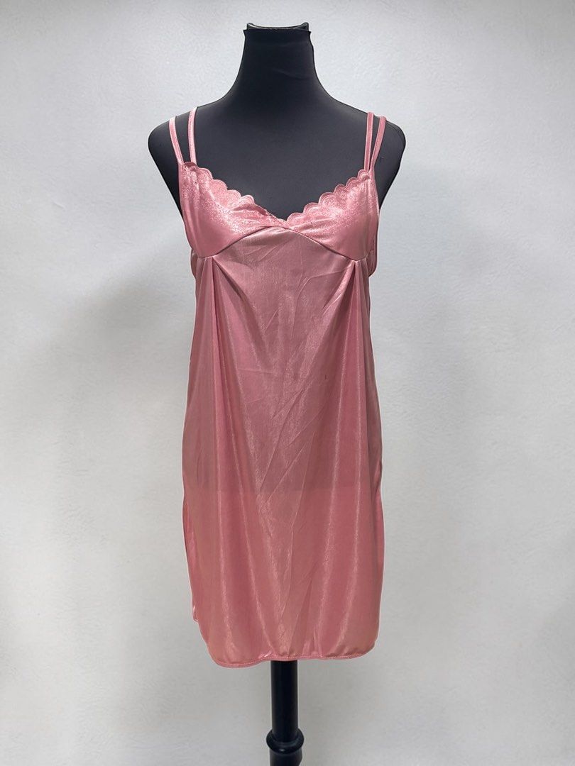 Pink Satin Robe and Slip Dress Set (Category: Dresses) located in Santa Cruz. Submitted by homedecluttersale (Listing ID 1432145021, Image 2). Description: • Bought online • Used but not abused • Fits medium to large • In excellent condition • Photos taken using mannequin only 🚚 Shipping via J&T only 📦 Shipping fee to be shouldered by buyer 💳 Mode of payment: GCash 📍 Santa Cruz, Laguna.