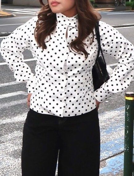 Polkadots turtle neck longsleeves top (Category: Longsleeves) located in Caloocan City. Submitted by philocalyph (Listing ID 1431820205, Image 1). Description: used once.