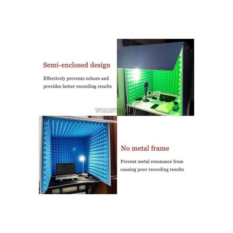 Portable Sound Recording Vocal Booth Box, Desktop Soundproof Cover ...