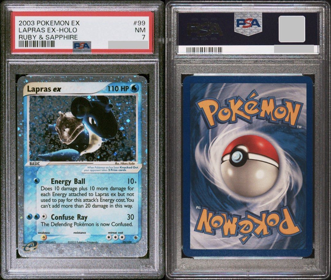 PSA 7 2003 POKEMON CARD EX RUBY & SAPPHIRE #99 LAPRAS EX-HOLO RUBY ...