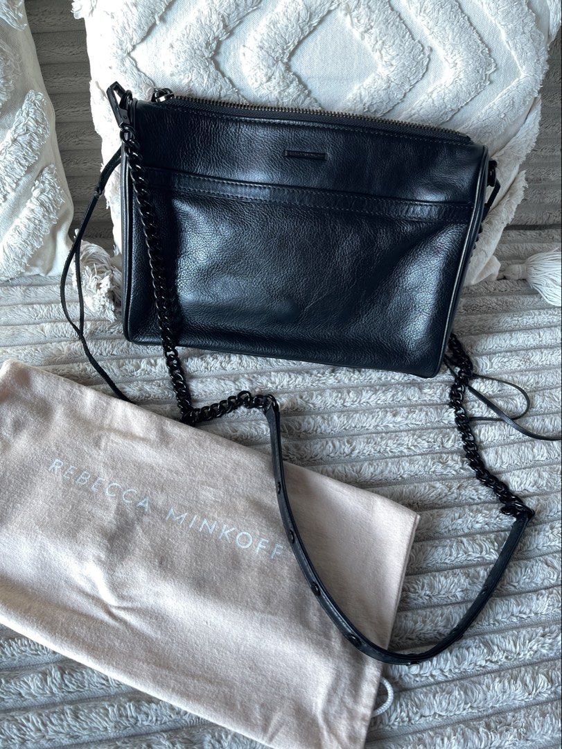 Rebecca Minkoff MAC Crossbody Leather Bag (Category: Luxury Bags & Wallets) located in Taguig. Submitted by stylewearabouts (Listing ID 1432007273, Image 2). Description: - Rebecca Minkoff black leather crossbody bag - Chain strap - Flap closure with metal clasp - Includes dust bag and extra strap - Interior with Rebecca Minkoff label - Perfect for everyday or special occasions .