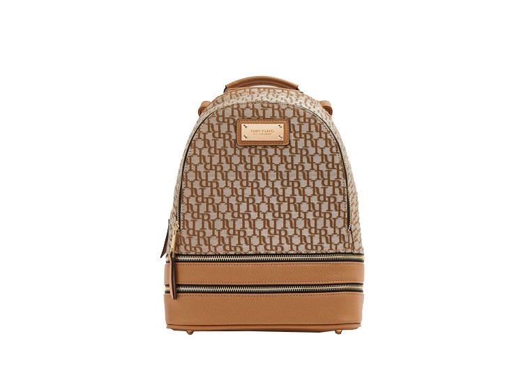 River Island Brown Ri Monogram Print Jacquard Backpack Bag (Category: Backpacks) located in Antipolo. Submitted by kkpunzln (Listing ID 1353240288, Image 2). Description: good as new, i used it twice only. original price is around 28 pounds (2k pesos) rfs: need funds.