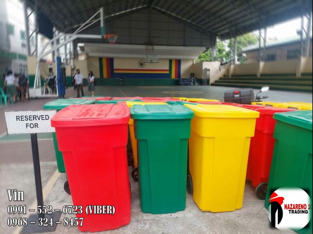 rolling bin 150 liters (Category: Storage Boxes & Baskets) located in Bacoor. Submitted by zx400rr (Listing ID 1432001292, Image 1). Description: Rolling Bin 150Liters The wheeled trash bin is designed for efficient waste management, featuring a generous 150-liter capacity Constructed with UV-resistant materials, it ensures durability and longevity, even in harsh outdoor conditions. Its impact-resistant design makes it ideal for both residential 