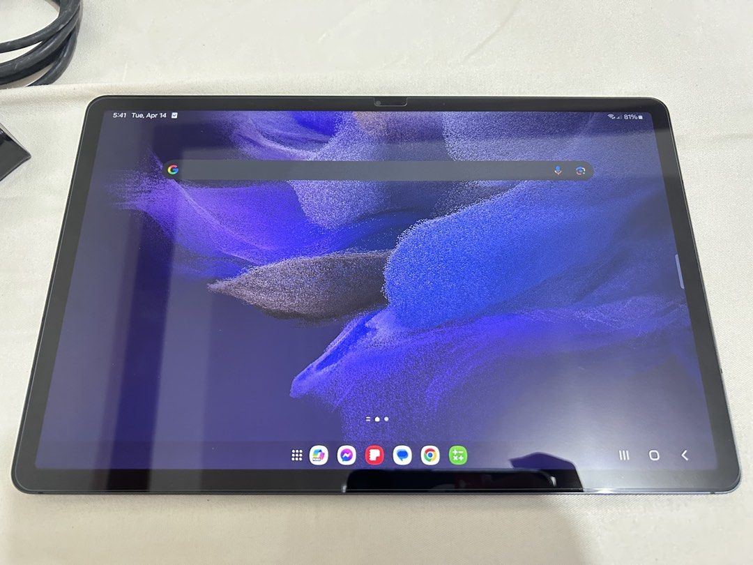 Samsung Galaxy Tab S7 FE (Category: Android) located in Cabanatuan. Submitted by krnlim (Listing ID 1432106473, Image 3). Description: - Samsung Galaxy Tab S7 FE tablet with keyboard cover and S Pen - Includes original box, charger, and cable - Large display and sleek design - Keyboard cover for comfortable typing - S Pen for note-taking and drawing - extra case with keyboard - wifi + 5g.