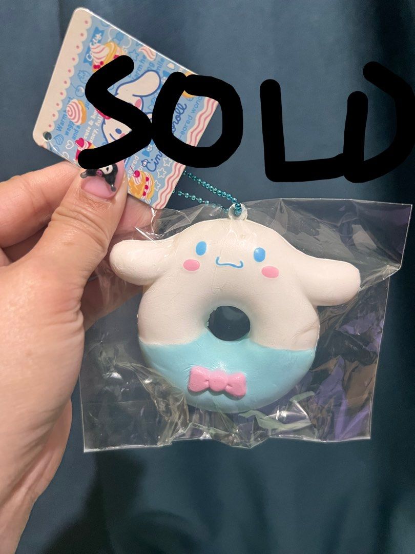 Sanrio Cinnamoroll Donut Keychain Squishy (Category: Character Goods) located in Santa Ana. Submitted by yanyanxvii (Listing ID 1428070410, Image 2). Description: ✅YELLOW AVAILABLE ❌PINK&BLUE❌SOLD❌.