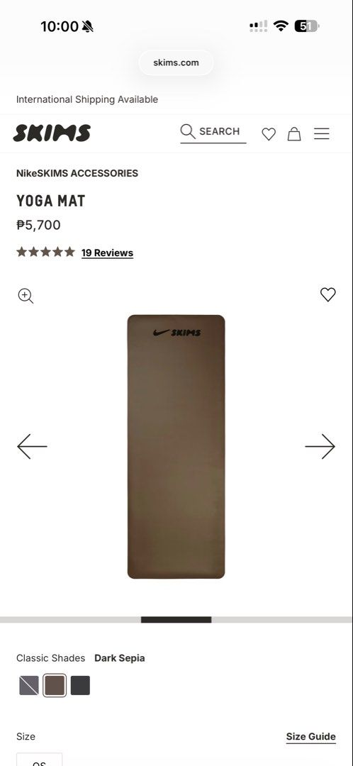 Skims Yoga mat (Category: Activewear) located in Makati City. Submitted by stacey788 (Listing ID 1432014936, Image 1). Description: Someone already gifted me. This is brand new unopened.