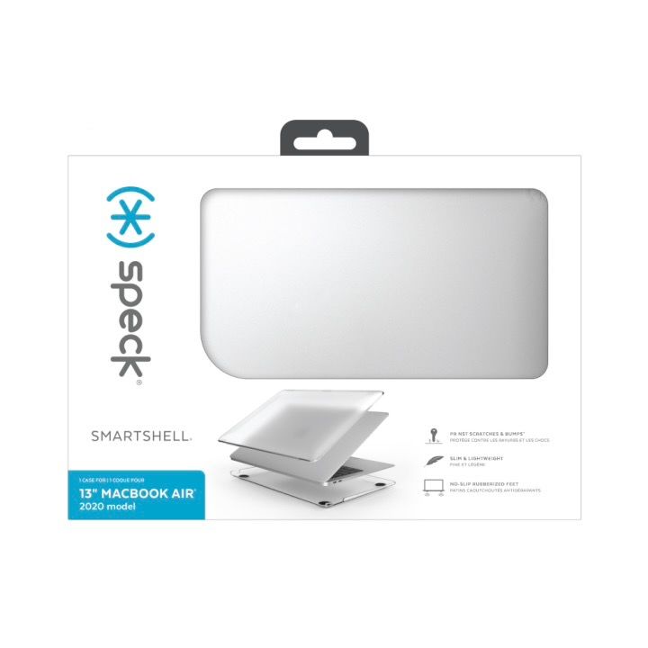 Speck Smartshell Macbook Air M1 2020 Clear Matte Case (Category: Cases & Sleeves) located in Binan City. Submitted by tring_ (Listing ID 1432017198, Image 1). Description: Speck Smartshell Macbook Air M1 2020 Clear Matte Case Four rubber supports are scuffed Bottom case has multiple scratches RFS: decluttering Payment via GoTyme or Gcash Shipping is through J&T Express 🤍.