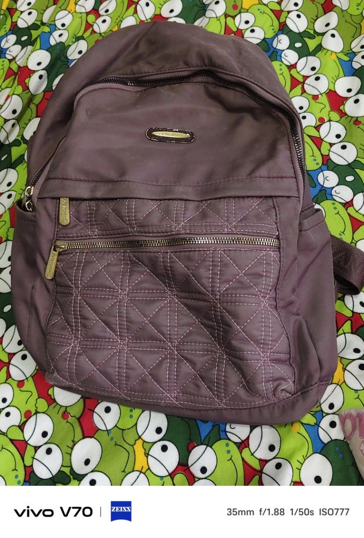 Tan Backpack with Gold Zippers (Category: Backpacks) located in Manila. Submitted by hov_30 (Listing ID 1432124069, Image 2). Description: Price range: 150-350 Pre-loved bags.