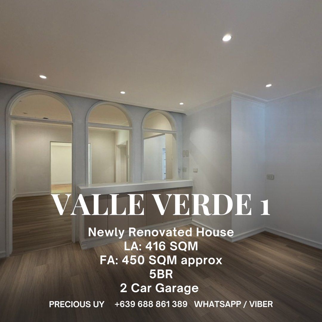✨VALLE VERDE 1 HOUSE & LOT (Category: House & Lot) located in Makati City. Submitted by preypropertiesph (Listing ID 1432194861, Image 1). Description: ✨VALLE VERDE 1 🧧FOR SALE: Php120,000,000 Negotiable 📌FOR BUYERS ONLY ✨DETAILS: Newly Renovated House LA: 416 SQM FA: 450 SQM approx 5BR 2 Car Garage with Pocket Garden.