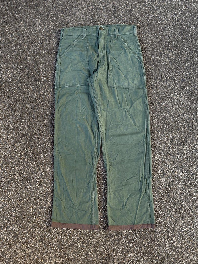 Vintage Stan Ray Baker Trousers (Category: Trousers) located in Quezon City. Submitted by though.bare (Listing ID 1432116254, Image 1). Description: Fits on 30 up to 31 for Men In good, worn condition. Waist : 15.5" Length : 39.5" Inseam : 30.5" Thigh : 11.5" Hem : 9" Front Rise : 12" No-when worns. Listings not marked sold/reserved are available. These are preloved/used items, manage expectations. Visit my profile for more!.