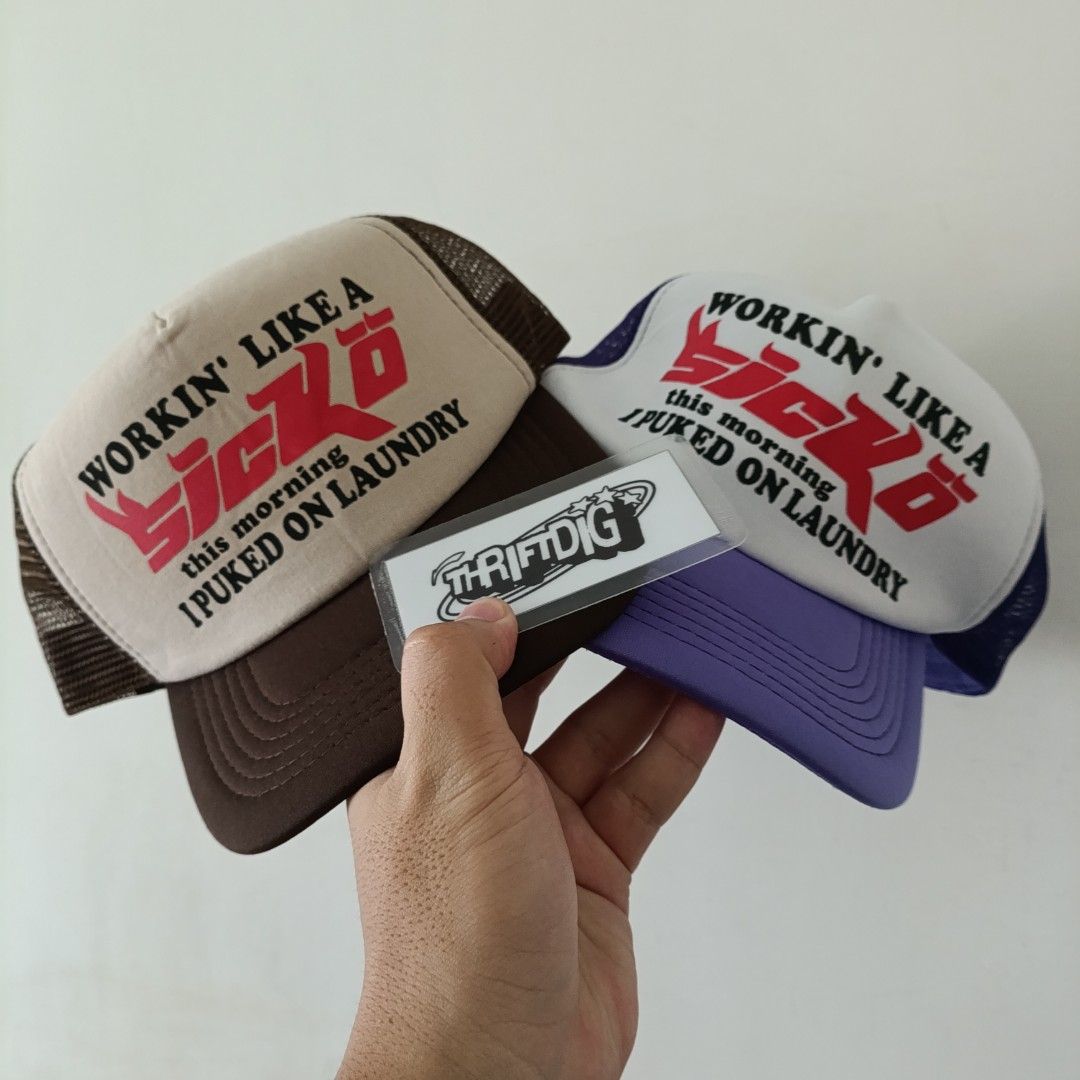Workin' Like A SICKO Cap (Category: Caps & Hats) located in Minglanilla. Submitted by thriftdig (Listing ID 1432132019, Image 2). Description: 249 EACH #sickocap #sicko #truckercap #cap #thrift.