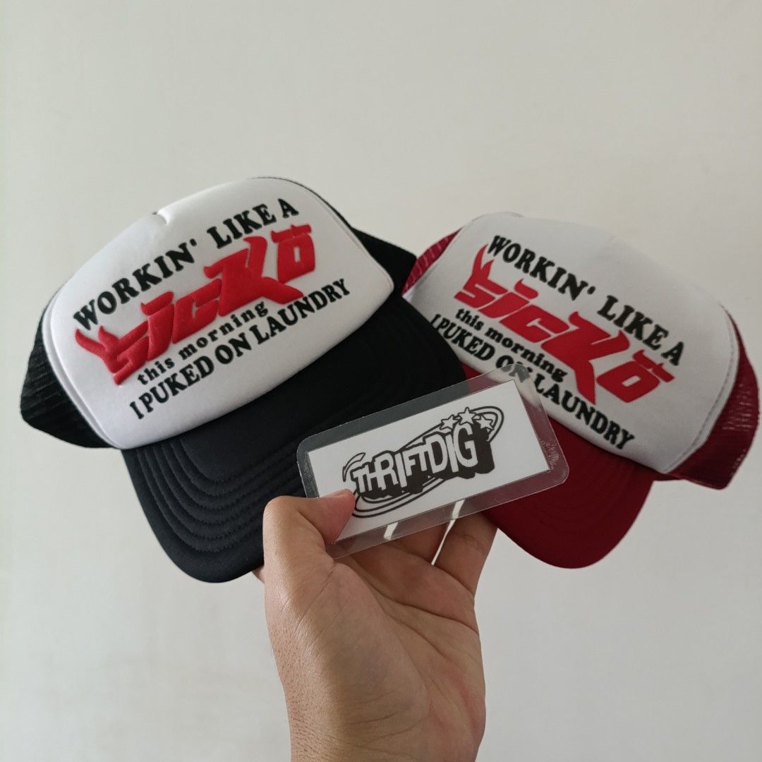 Workin' Like A SICKO Cap (Category: Caps & Hats) located in Minglanilla. Submitted by thriftdig (Listing ID 1432132019, Image 1). Description: 249 EACH #sickocap #sicko #truckercap #cap #thrift.