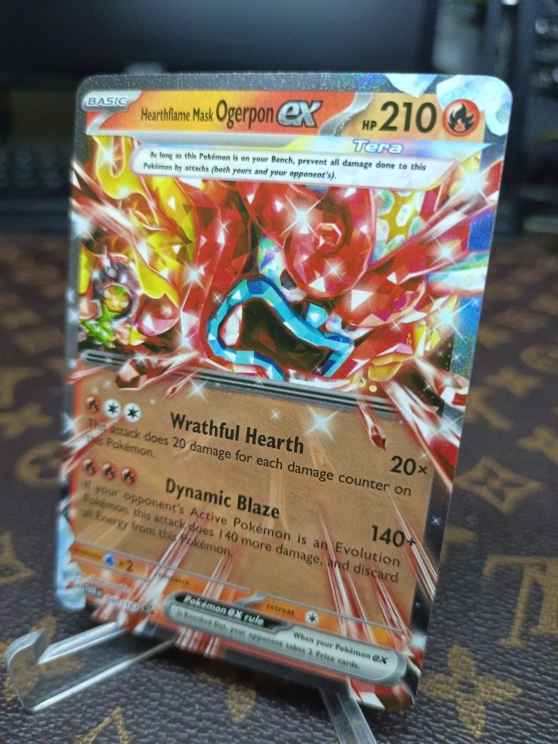 Pokémon – Lot De Cartes Ogerpon Masque Ex – Bleu Sarcelle – Hearthflame, Wellspring, Cornerstone – Double Rare – Collection