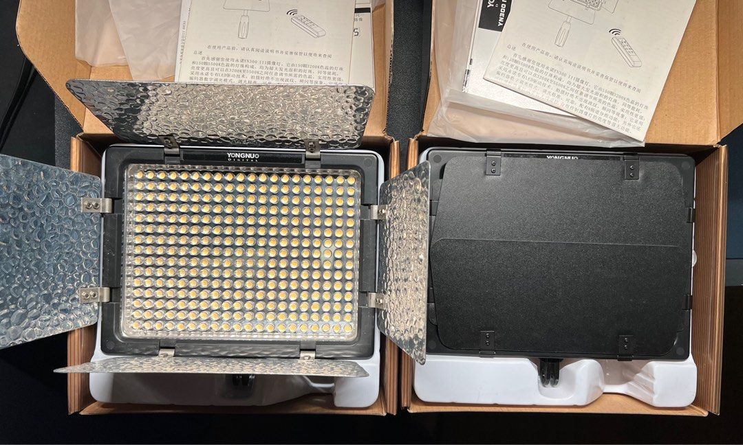 (2) Yongnuo YN300 III Pro LED Video Light Camera (Category: Lighting & Studio Equipment) located in Quezon City. Submitted by nicogomez (Listing ID 1432353315, Image 3). Description: - Yongnuo YN300 III Pro LED Video Light - 2 Units - Used ONCE, Not used anymore - Color Temperature: 3200K-5500K - Package includes: LED light, remote control, and accessories No Battery and No Power Adaptor - Ideal for professional video and photography - Versatile 