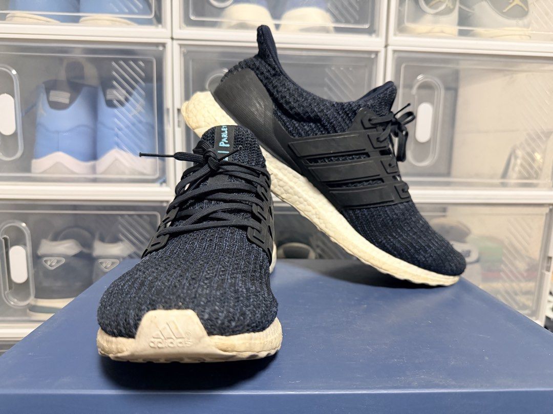 Adidas Ultraboost Parley Navy Blue (Category: Sneakers) located in Quezon City. Submitted by 30somethingtreasures (Listing ID 1432259522, Image 3). Description: - Adidas Ultraboost Parley sneakers - Navy blue with black stripes .