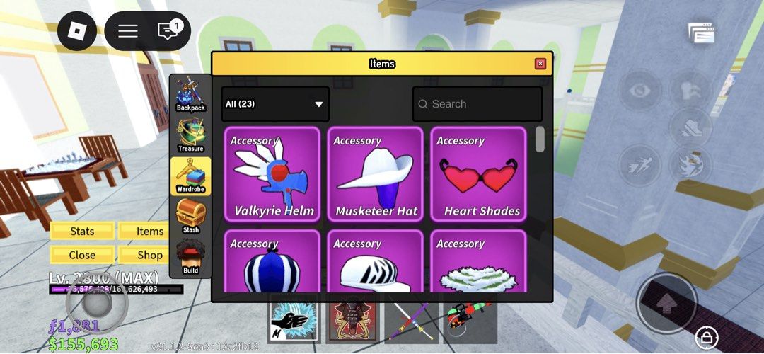 Blox fruit account for 150 negotiable (Category: Others) located in Batangas. Submitted by mightyriver-b06f (Listing ID 1432360338, Image 3). Description: Max level (current max level) gamepass: 2x mastery V3: human, mink pm for more info.