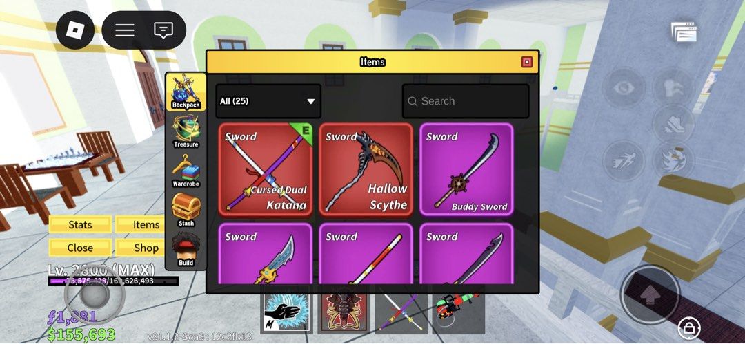 Blox fruit account for 150 negotiable (Category: Others) located in Batangas. Submitted by mightyriver-b06f (Listing ID 1432360338, Image 2). Description: Max level (current max level) gamepass: 2x mastery V3: human, mink pm for more info.