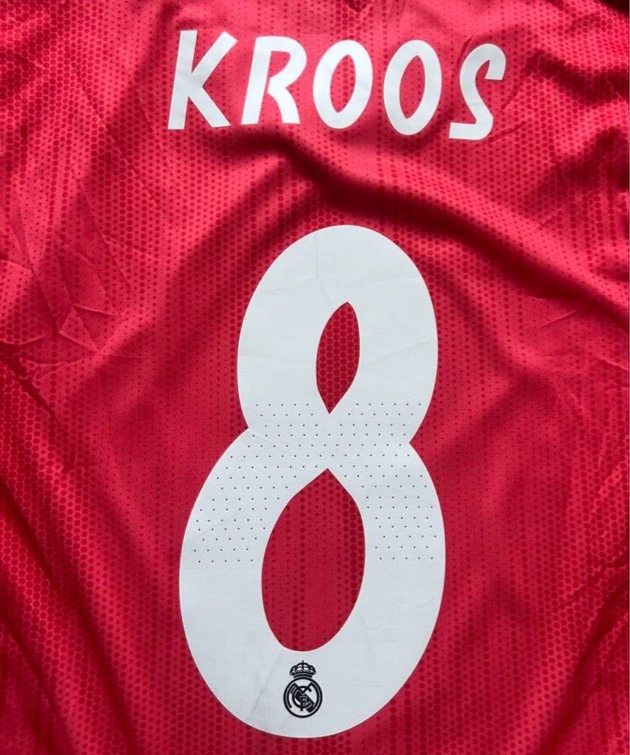 BNWT #8 Toni Kroos Real Madrid 2018-19 UCL 3rd football/soccer jersey/kit rare/retro/vintage (Category: Activewear) located in Singapore. Submitted by dreamsstore (Listing ID 1432305597, Image 3). Description: BNWT #8 Toni Kroos Real Madrid 2018-19 UCL 3rd jersey !! Jersey in a very good condition for its age ! SIZE : S ❗️❗️❗️ Pit : 19 inches Length : 28 inches FREE POSTAGE INCLUDED FOR ALL SHIRTS🎉🎉🎉 Some bobbling is expected for retro jerseys