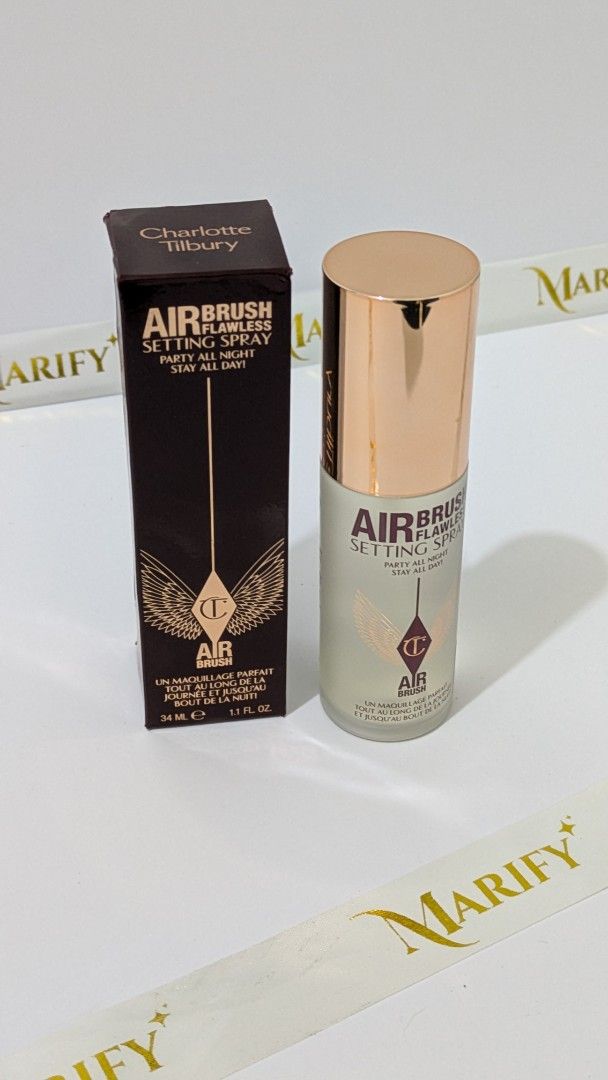 Charlotte Tilbury Airbrush Flawless Setting Spray (Category: Makeup) located in Cabuyao City. Submitted by marifyyy (Listing ID 1432272687, Image 1). Description: - Charlotte Tilbury Airbrush Flawless Setting Spray - Sets makeup for long-lasting wear - Size: 34ml - brand new with box.