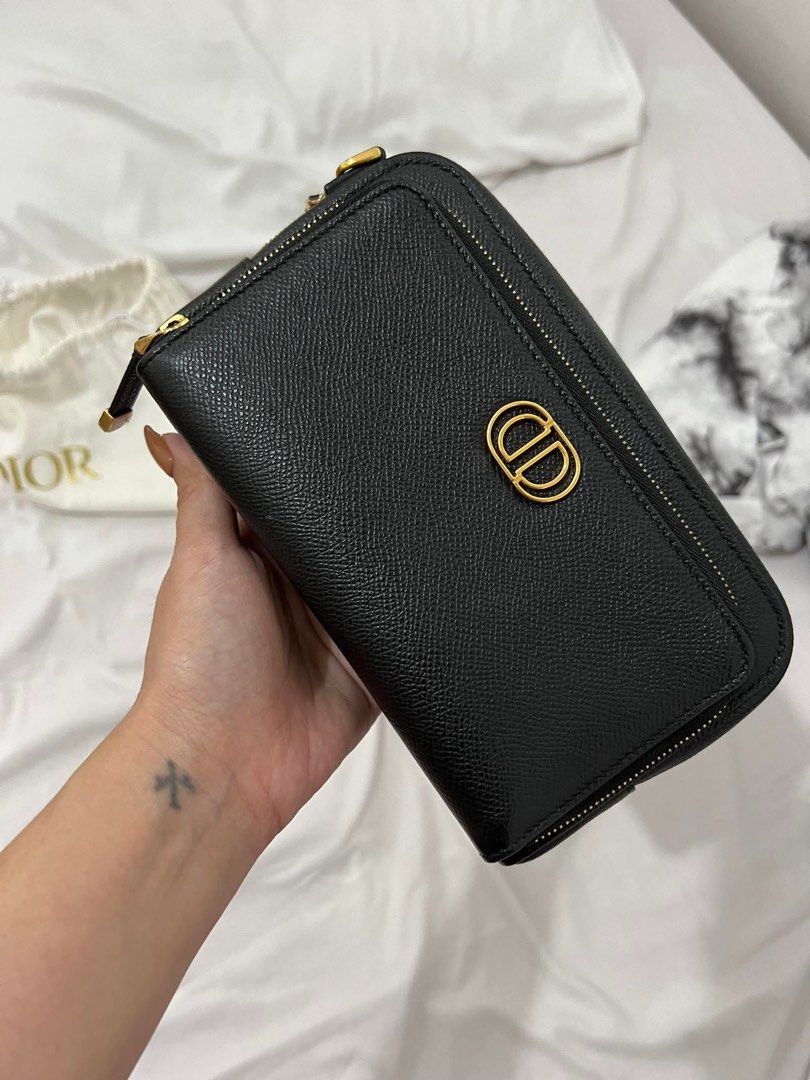 Dior Caro Double Pouch Bag (Category: Luxury Bags & Wallets) located in Malvar. Submitted by urgetosplurgeph (Listing ID 1432344206, Image 2). Description: ✨ FOR SALE ✨ Luxury designer crossbody pouch ✔️ Premium grained leather material ✔️ Gold-tone hardware ✔️ Can be worn as crossbody or handheld pouch ✔️ Elegant and timeless design 📌 Condition: Preloved – Visible signs of gentle use on hardware (see photos for details) – Still in good and func